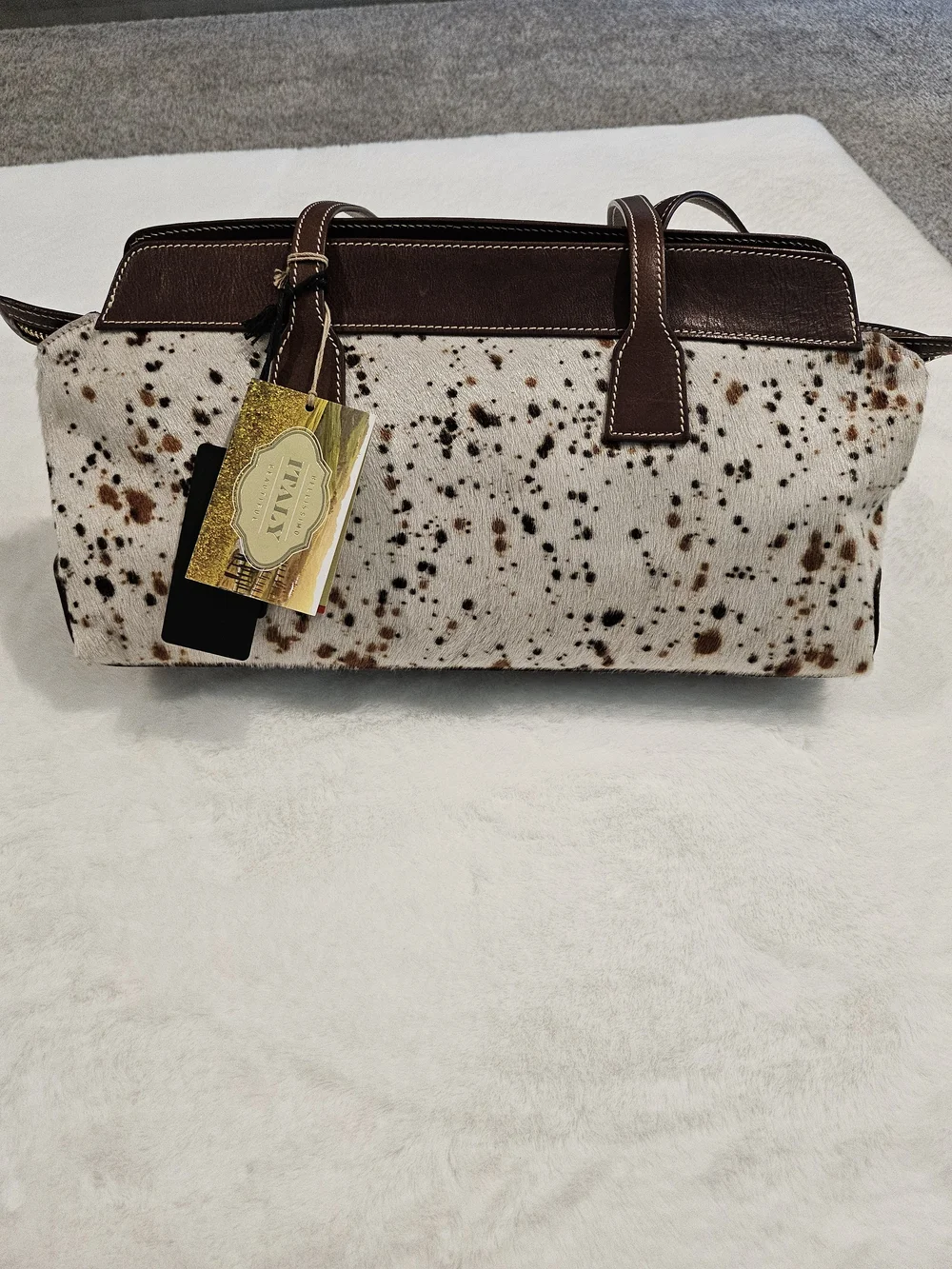 Bellissimo Cavalcanti Collection Genuine Leather Hair/Hide Italian Handbag- O/S